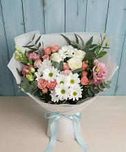 Букет цветов из:  Розы, Лизиантусы и Хризантемы #REPLACE_PRED# Коренево