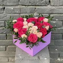 Цветочная композиция из Розы в коробке в Коренево