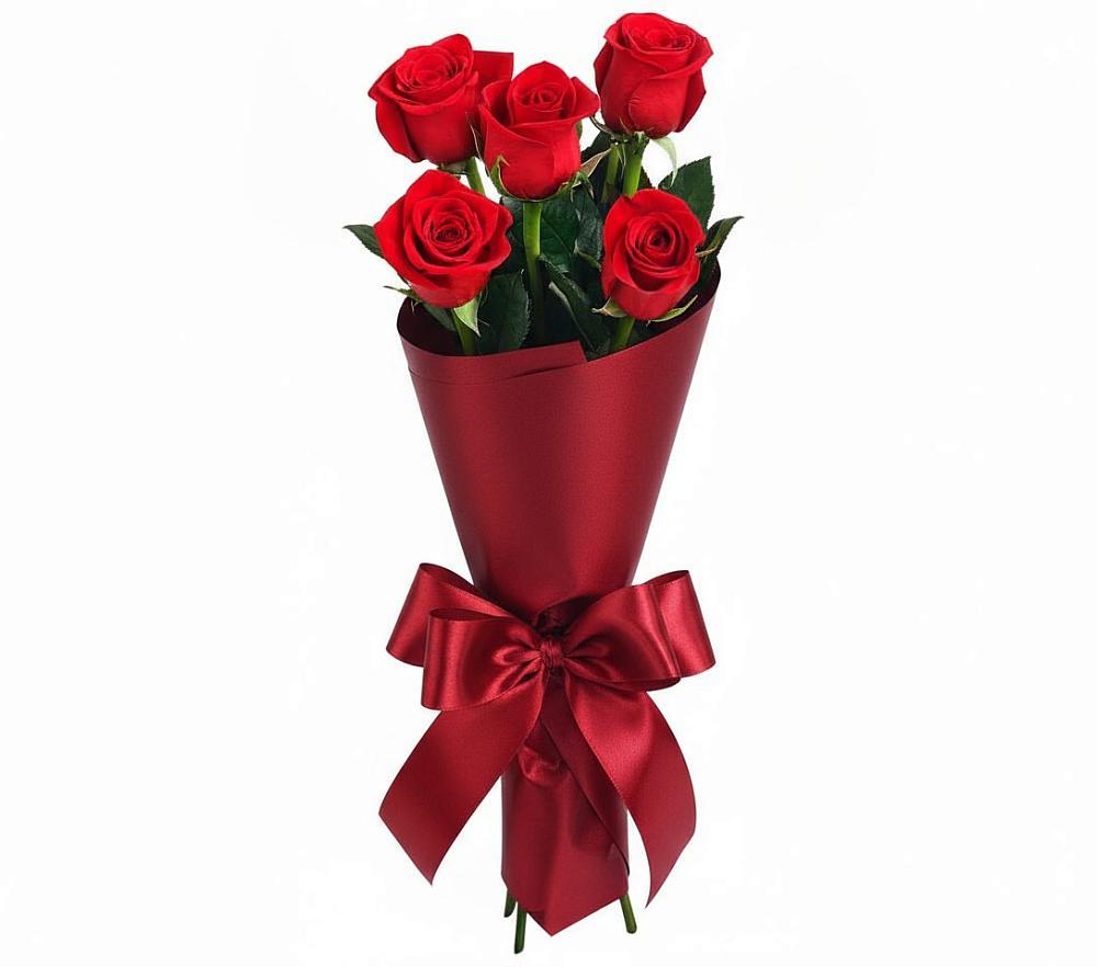 Букет 5 Красных роз Эдлесс Лав в Коренево