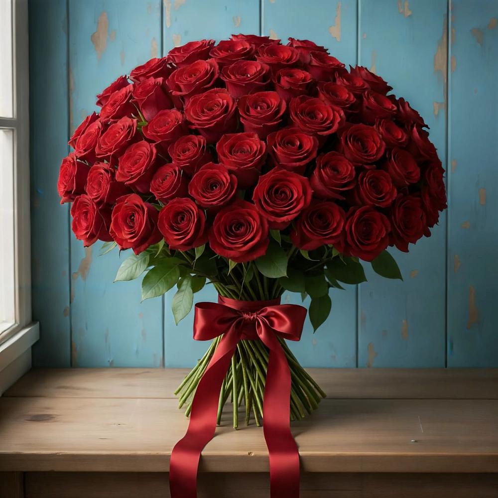 Букет Красные розы Блэк Меджик в Коренево