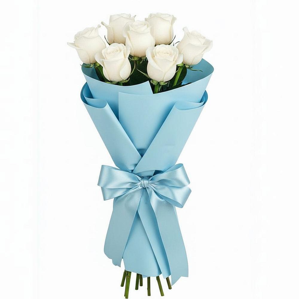 Букет 7 белых роз Проуд в Коренево