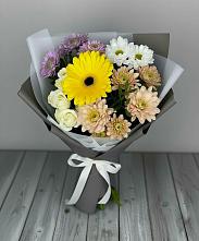 Букет цветов из:  Розы, Герберы и Хризантемы #REPLACE_PRED# Коренево
