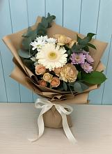 Букет цветов из:  Герберы и Хризантемы в Коренево