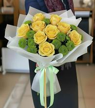 Букет цветов из:  Хризантемы и Розы в Коренево