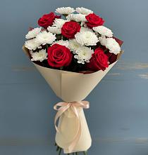 Букет цветов из:  Розы и Хризантемы в Коренево