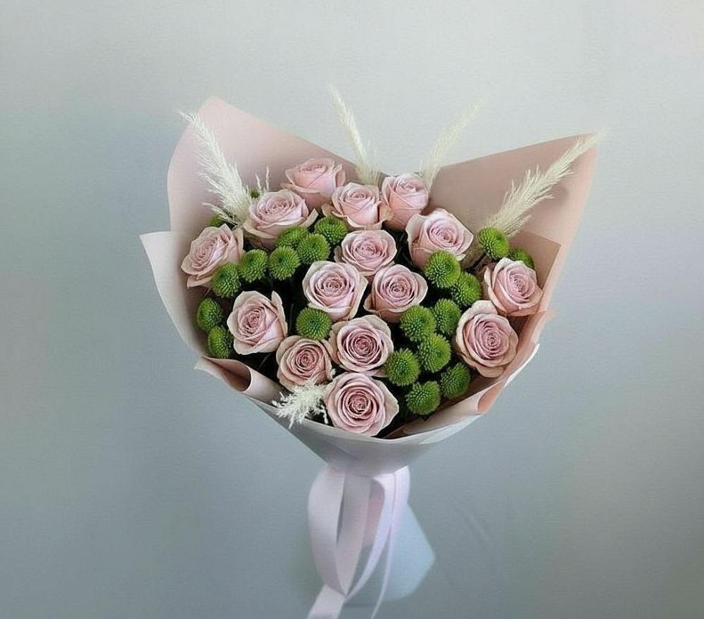 Букет цветов из: Розы и Хризантемы в Коренево
