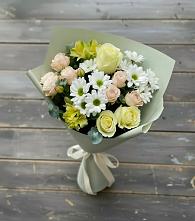 Букет цветов из:  Альстромерии, Розы и Хризантемы в Коренево