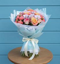 Букет цветов из:  Хризантемы и Розы в Коренево