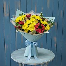 Букет цветов из:  Альстромерии и Хризантемы в Коренево