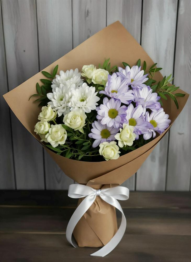 Букет цветов из: Хризантемы и Розы в Коренево